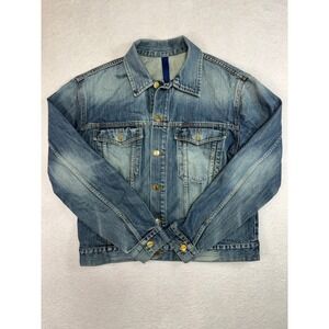 H&M Divided Western Denim Jacket Mens Large Blue Trucker Cotton 100295